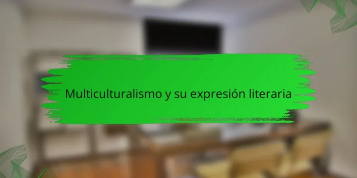 Multiculturalismo y su expresión literaria