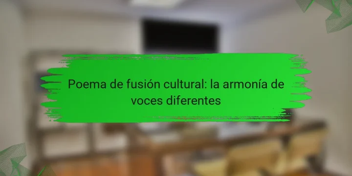 Poema de fusión cultural: la armonía de voces diferentes